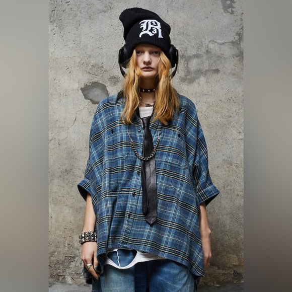 R13 Plaid Oversized Boxy Shirt. Size small - Picture 8 of 13